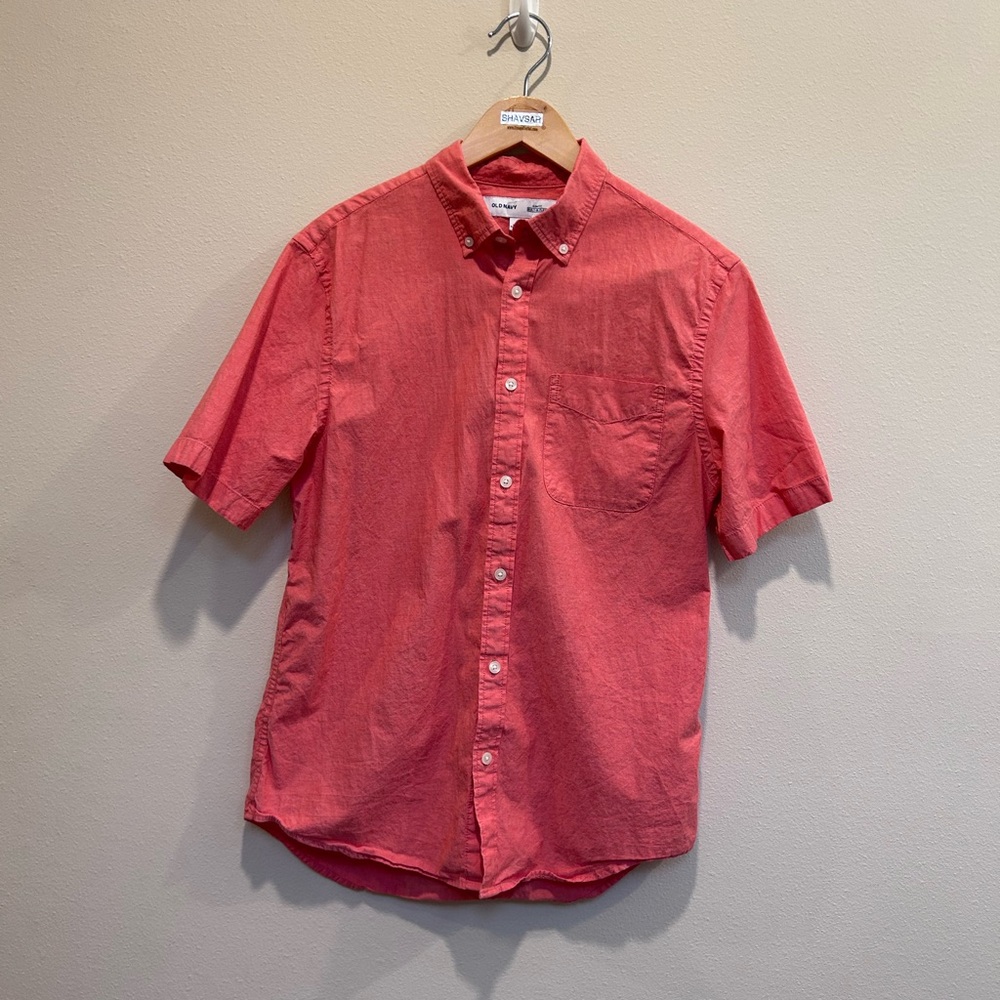 Old Navy Men's Coral Button Down Shirt
